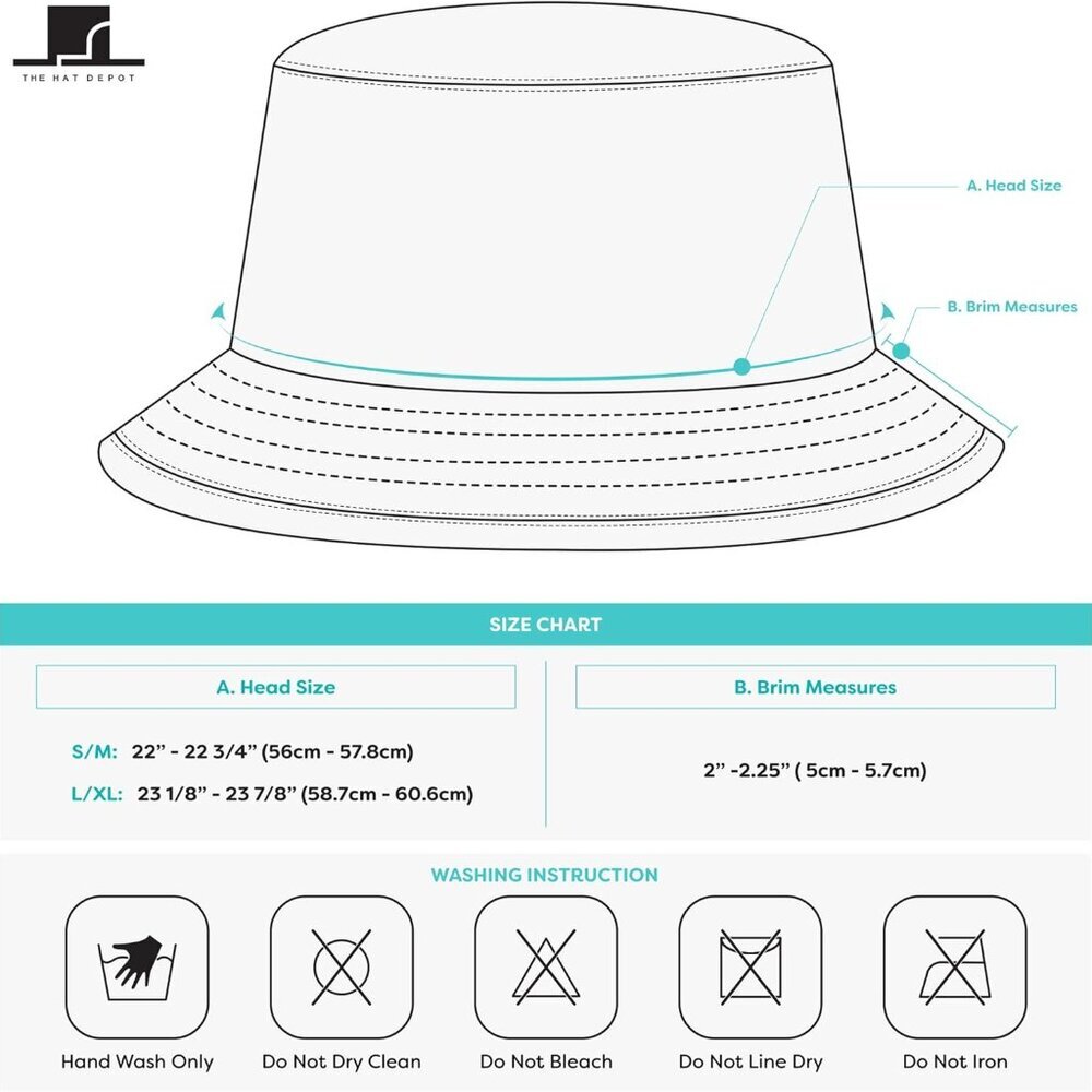 Lightweight, Quick Dry Polyester Packable Nylon Bucket Sun Hat - Picture 8 of 8